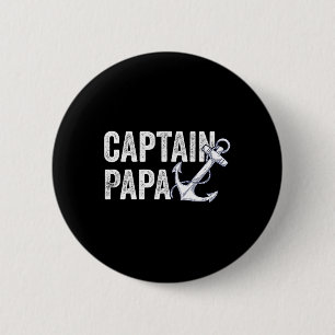 Kapitein Papa Pontoon Geschenk Meer Zeiler Visboot Ronde Button 5,7 Cm
