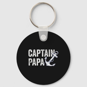 Kapitein Papa Pontoon Geschenk Meer Zeiler Visboot Sleutelhanger