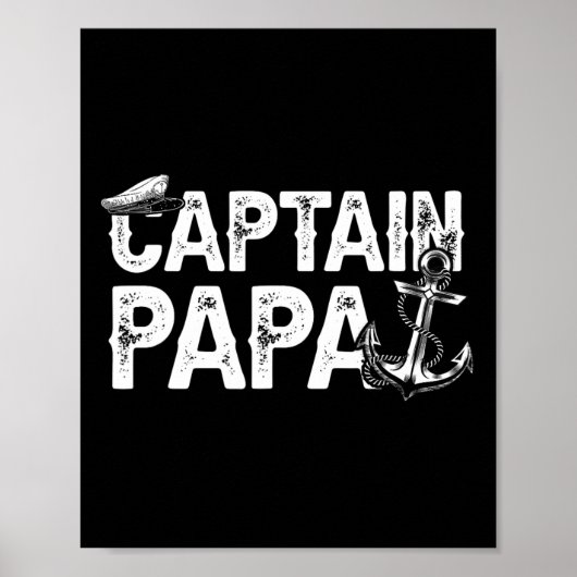 Kapitein Papa Pontoon Lake Sailor Vist Boating F Poster (Voorkant)