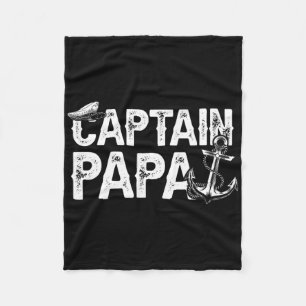 Kapitein Papa Pontoon Meer Zeiler Vissen Boot F Fleece Deken