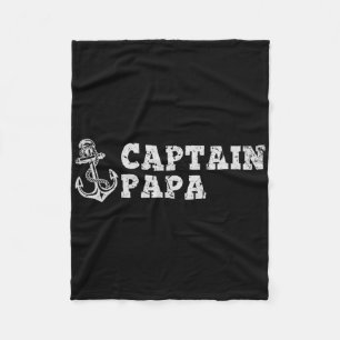 Kapitein Papa Zeilen Varend Vintage Boot Anker F Fleece Deken