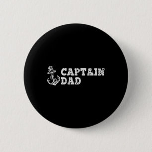 Kapitein Papa Zeilen Varend Vintage Boot Anker Fu Ronde Button 5,7 Cm