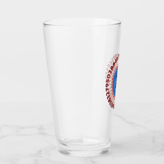 Kapitein Pi Superheld Shield Nerdy Wiskunde Pi Dag Glas (Rechts)