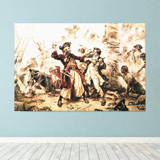 Kapitein, Pirate Blackbeard, Queen Anne's Revenge Canvas Afdruk (Insitu (Houten vloer))