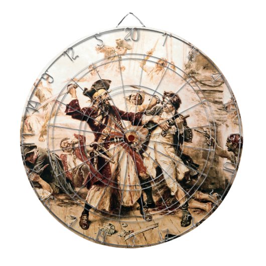 Kapitein, Pirate Blackbeard, Queen Anne's Revenge Dartbord (Voorkant)
