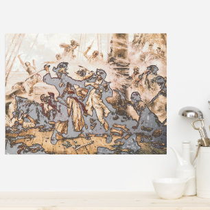 Kapitein, Pirate Blackbeard, Queen Anne's Revenge Folie Afdrukken