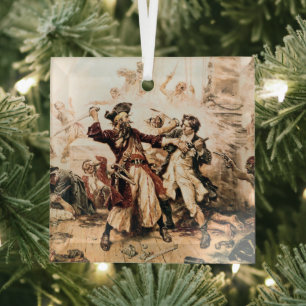 Kapitein, Pirate Blackbeard, Queen Anne's Revenge Glas Ornament