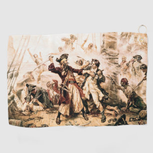 Kapitein, Pirate Blackbeard, Queen Anne's Revenge Golfhanddoek
