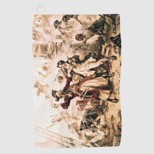 Kapitein, Pirate Blackbeard, Queen Anne's Revenge Golfhanddoek (Voorkant)