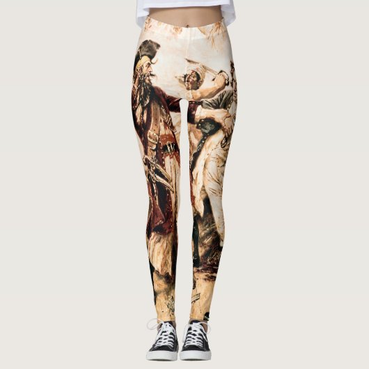 Kapitein, Pirate Blackbeard, Queen Anne's Revenge Leggings (Voorkant)