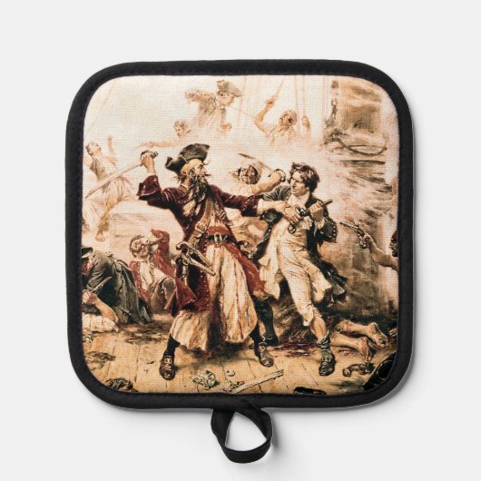 Kapitein, Pirate Blackbeard, Queen Anne's Revenge Pannenlap (Voorkant)