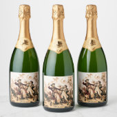 Kapitein, Pirate Blackbeard, Queen Anne's Revenge Sparkling Wijnetiket (Flessen)