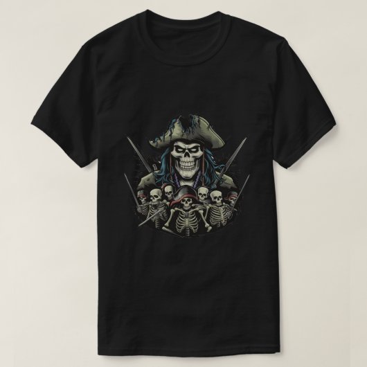Kapitein Pirate en zijn bemanning T-shirt (Design voorkant)