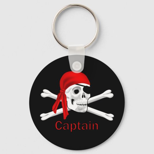 Kapitein Pirate Skull & Crossbones Sleutelhanger 2 (Voorkant)