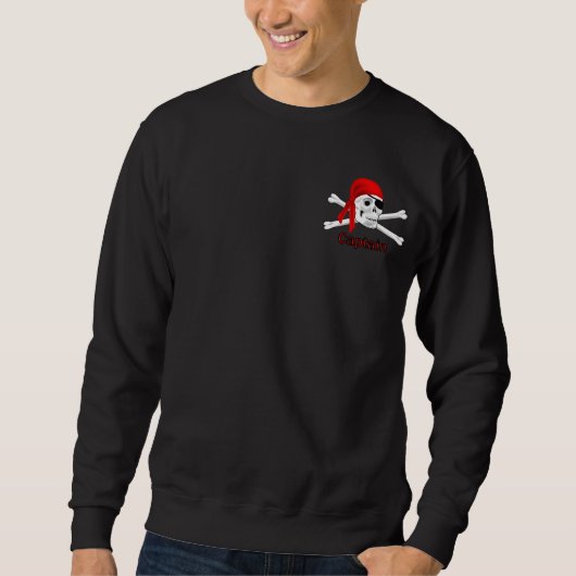 Kapitein Pirate Skull en Botten Mannen Sweatshirt (Voorkant)