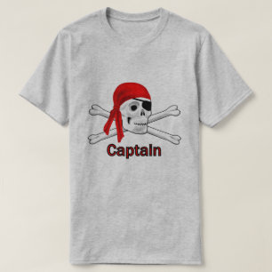 Kapitein Pirate Skull en Crossbones Mannen BG T-shirt