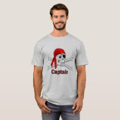 Kapitein Pirate Skull en Crossbones Mannen BG T-shirt (Voorkant volledig)