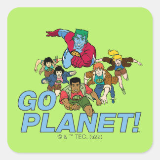 Kapitein Planet en de Planeteers - Ga Planet! Vierkante Sticker