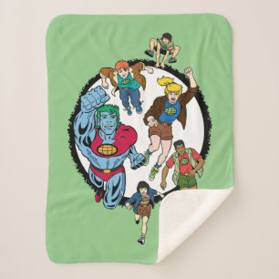 Kapitein Planet en Planeteers Circle Graphic Sherpa Deken