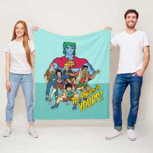 Kapitein Planet Group Graphic - de kracht is van j Fleece Deken