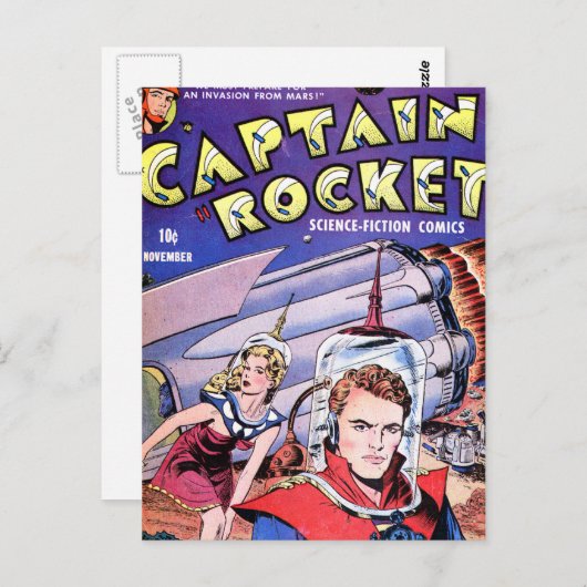 Kapitein Rocket Comic Briefkaart (Voorkant / Achterkant)