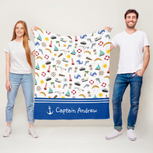 Kapitein Sailor Nautical van Young Boy Fleece Deken