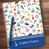 Kapitein Sailor Nautical van Young Boy Notitieboek