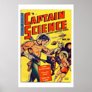 Kapitein Science Comic Book Hoesje Poster