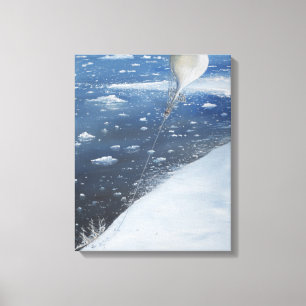 Kapitein Scott Antarctica's eerste Aeronaut. 4e Canvas Afdruk