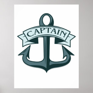 Kapitein Ships Anchor Poster