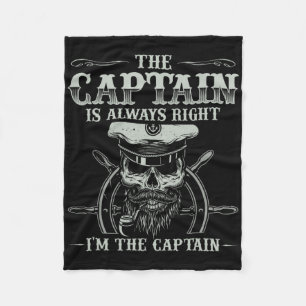 kapitein Shirt Mannen Boating Funny Boat Fleece Deken