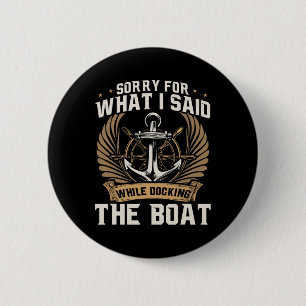 kapitein Shirt Mannen Boating Funny Boat Ronde Button 5,7 Cm