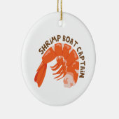 Kapitein Shrimp Boat Keramisch Ornament (Rechts)