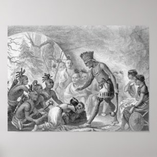 Kapitein Smith gered door Pocahontas Poster