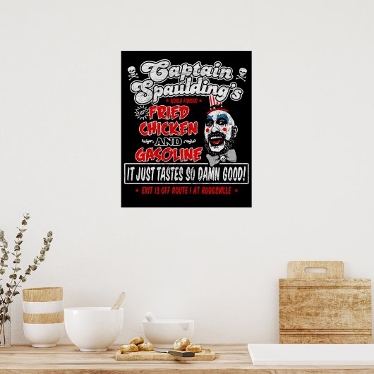 Kapitein Spaulding Fried Chicken Gasoline Poster (Keuken)