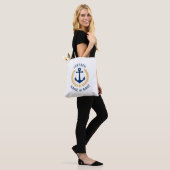 Kapitein Uw Boat Naam Anchor Gold Laurel White Draagtas (Op model)
