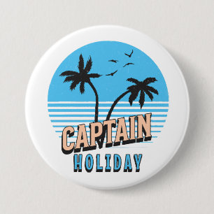 Kapitein Vakantie Ronde Button 7,6 Cm