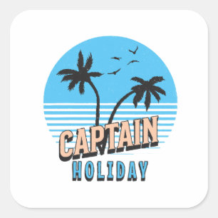 Kapitein Vakantie Vierkante Sticker