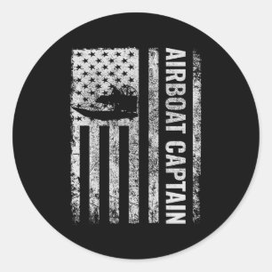 Kapitein van de Amerikaanse vlaggenboot Fanboat Ronde Sticker