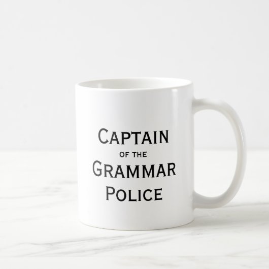 Kapitein van de Grammar Politie Koffiebeker Koffiemok (Rechts)