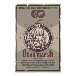Kapitein van het Obed Marsh Zee Innsmouth Perfect Poster