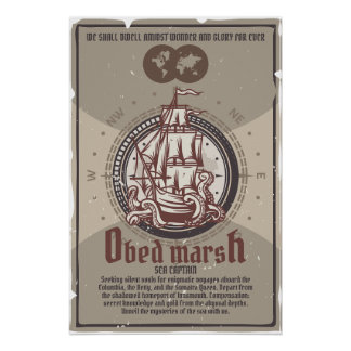Kapitein van het Obed Marsh Zee Innsmouth Perfect Poster