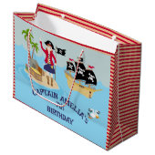 Kapitein van het Pirate Ship Verjaardagsfeest Groot Cadeauzakje (Voorkant Gekanteld)