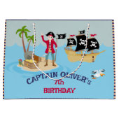 Kapitein van het Pirate Ship Verjaardagsfeest Groot Cadeauzakje (Voorkant)