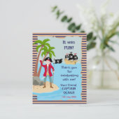 Kapitein van het Pirate Ship Verjaardagsfeest Uitnodiging Briefkaart (Staand voorkant)
