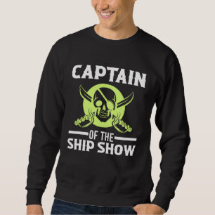 Kapitein van het schip Toon gekruiste piraten zwaa Trui