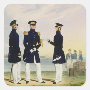 Kapitein, Vlaggenofficier en gezagvoerder (kleding Vierkante Sticker