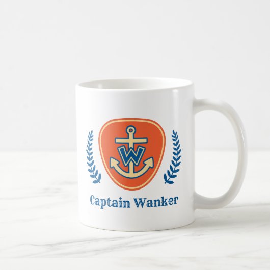 "Kapitein Wanker" Coffee Mok (Rechts)