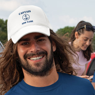 Kapitein Zee Anchor Naam of Botnaam toevoegen Trucker Pet