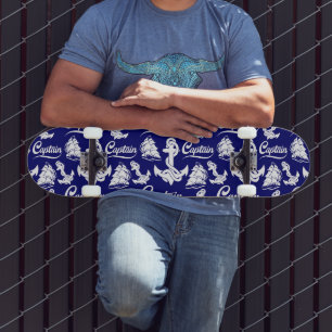 Kapitein Zeilboot Anker Scheepvaart Design Skateboard